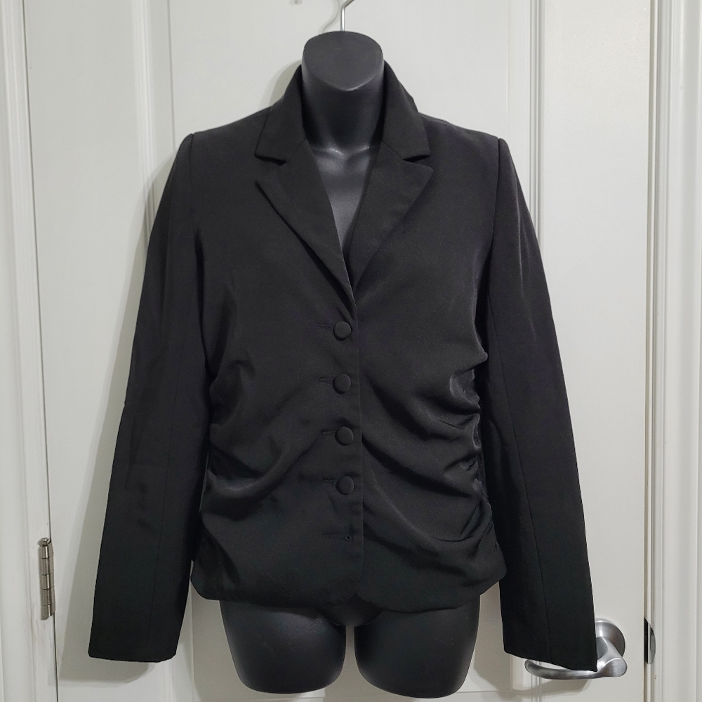 ⭐️ 💲1️⃣ Suzy Shier Elegant Black Blazer Lace Detail Sz 5